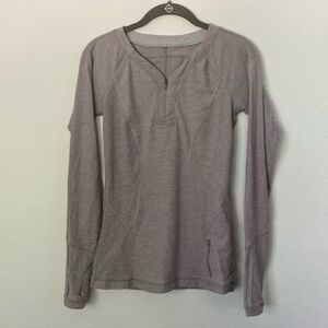LULULEMON Love Some Run long sleeve RULU material heathered light gray SIZE 2